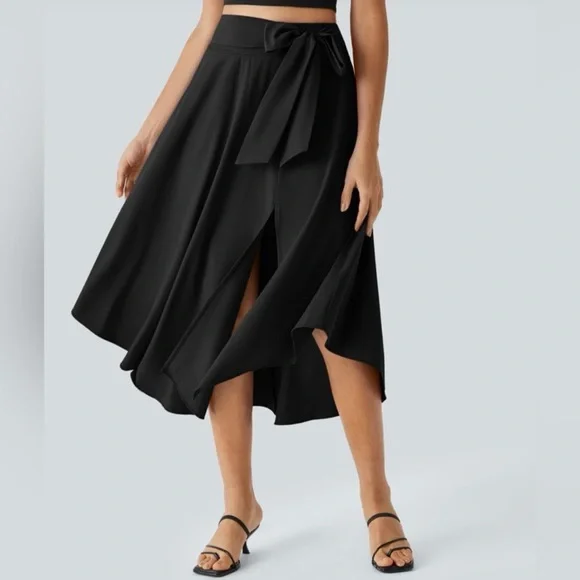 NWT HALARA Breezeful High Waisted Tie Side Split 2-in-1 Curved Hem Skirt. XL - Picture 3 of 14